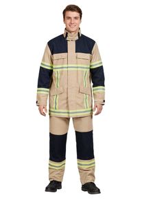 maskworld Costume da pompiere per adulti color sabbia