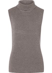 Dames Slip-over met rolkraag, gem&ecirc;leerd choco gem&ecirc;leerd Maat 50