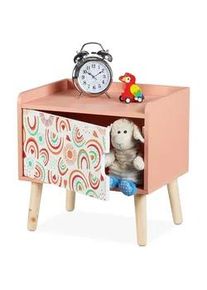 Relaxdays Kinder-Nachttisch , Holzwerkstoff, Holz , 40x41x30 cm , Babymöbel & Kindermöbel, Babyzimmer, Babyregale & Kinderregale