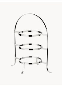 EDZARD Suporte com v&aacute;rios n&iacute;veis artesanal Sina Prateado Metal L 37 x Alt 42 cm