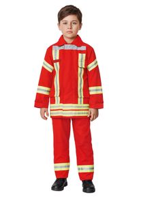 maskworld Firefighter Costume for Kids, red