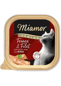 16x100 g Miamor Feines & Filet Senior Gefl&uuml;gel Pur mit Rind