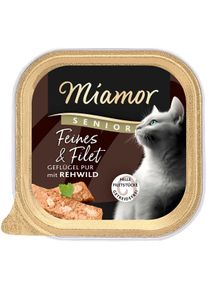 16x100 g Miamor Feines & Filet Senior Gefl&uuml;gel Pur mit Reh