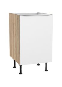 KOCHSTATION , Spülenschrank »KS-Aken« , weiß-wildeiche Nachbildung , wildeiche Nachbildung