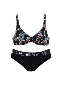 Petite Fleur, Damen, B&uuml;gel-Bikini Set, mit floralem Print, schwarz-bedruckt, Cup C, 36 -Cup C, schwarz-bedruckt, B&uuml;gel-Bikini von Petite Fleur mit 