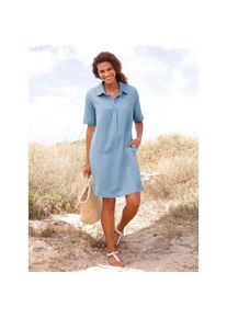 Casual Looks , Damen , Jeanskleid »Jeans-Kleid« Nahttasche , blue-bleached , Normalgrößen , 54 -Normalgrößen , 54 , reine Baumwolle