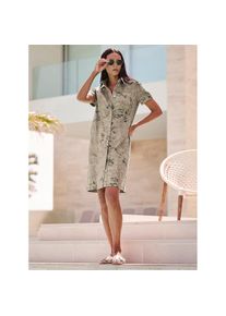 Heine , Damen , Druckkleid »Druck-Kleid« , sesam-anthrazit-bedruckt , Normalgrößen , 46 -Normalgrößen , 46 , hautsympathische Baumwoll-Qualität