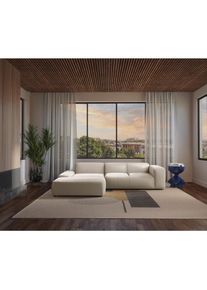 Mid.you Ecksofa , Creme , Textil , Ottomane links, L-Form , 304x200 cm , Made in EU , Wohnzimmer, Sofas & Couches, Wohnlandschaften, Ecksofas