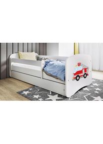 Mid.you Kinder-/Juniorbett , Weiß , Textil , Birke , Sperrholz,Schichtholz , H2 , 1-Zonen , Höhe ca. 15 cm , links montierbar, rechts montierbar , 80x160 cm , nicht verstellbar , Babymöbel & Kindermöbel, Kinderzimmer & Jugendzimmer, Kinderbetten, Kinderbetten & Jugendbetten