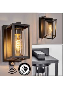hofstein Portalis Lampada da parete per esterno, Applique Nero, 1-Luce, Sensori di movimento