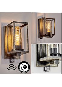 hofstein Portalis Lampada da parete per esterno, Applique Oro, Nero, 1-Luce, Sensori di movimento