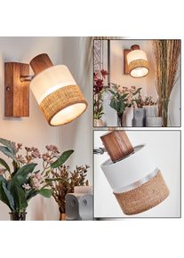 hofstein Fallhagen Applique, Faretto da parete Cromo, Legno scuro, 1-Luce