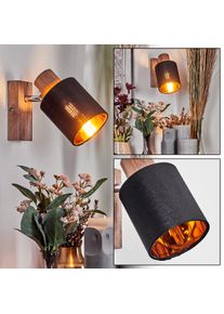 hofstein Fallhagen Applique, Faretto da parete Cromo, Legno scuro, 1-Luce