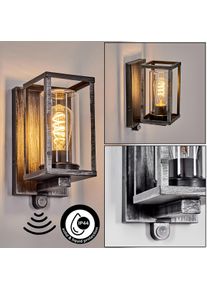 hofstein Portalis Lampada da parete per esterno, Applique Nero, Argento, 1-Luce, Sensori di movimento