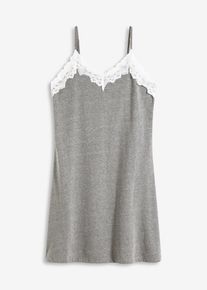 bonprix Mujer, Camisón con tirantes finos, gris, 56/58