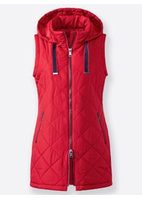 Damen Longweste mit Rautensteppung in erdbeere ,Größe 44, WITT, 100% Polyester