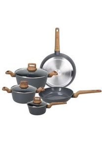 Tognana Pannenset 8-delig mit Dekseln und Braadpannen, Pfanne + Kochtopf, Grau
