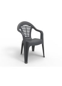 SHAF - Pack de 24 Sillas Menorca - Apilables, Ergonómicas y Resistentes a rayos UV - Fabricadas en España con Plástico Reciclado - Color Antracita