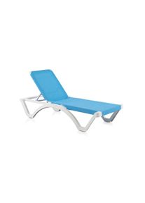 SHAF - Pack de 25 tumbonas apilables Mykonos. Reclinables en 4 posiciones - Color Azul