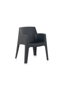 SHAF - Pack de 12 Sillas Master - Apilables, Ergonómicas y Resistentes a rayos UV - Fabricadas en España con Plástico Reciclado - Color Antracita