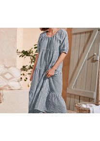 Tchibo - Kariertes Maxikleid - Damen - Gr. 38 - dunkelblau/kariert