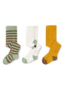 Tchibo - 3 Paar Strumpfhosen - Unisex - Gr. 110/116 - weiß/jacquard