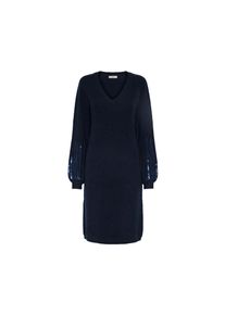 Tchibo - Strickkleid mit Pailletten - Damen - Gr. S - dunkelblau