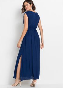 bonprix Femei Rochie maxi cu broderie, albastru, 52