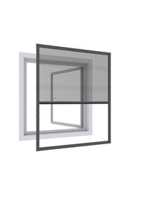 Insektenschutzfenster , Anthrazit , Metall, Textil , 100x120 cm , wetterfest, UV-beständig , Freizeit & Co, Haus & Garten