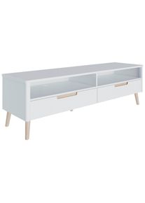 Mid.you Lowboard , Wei&szlig; , Holzwerkstoff , Kiefer , massiv , 2 Schubladen , 150.5x45x42 cm , FSC MIX , Holzm&ouml;bel, Wohnw&auml;nde Holz, Lowboards Holz