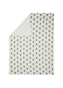 X-Mas Wohndecke, Gr&uuml;n, Wei&szlig;, Textil, Weihnachten, 150x200 cm, pflegeleicht, atmungsaktiv, Heimtextilien, Wohntextilien, Decken, Kuscheldecken
