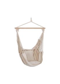 Hängesessel , Beige , Textil , Füllung: Baumwollfüllung,Baumwollfüllung , 90x120x60 cm , Gartenmöbel, Gartenschaukeln, Hängesessel