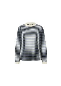 Tchibo - Bluza dresowa w paski - dla pań -rozmiar S 36/38 - kolor: biały/niebieski/w paski