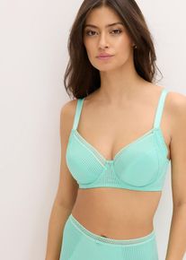 bonprix Biustonosz na fiszbinach z delikatną koronką, zielony, 95