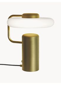 kdln Liten Dimbar LED-Bordslampa Tratto Guld, Vit Glas, Metall B 29 x H 33 cm