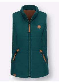 Dames Gilet met ritszakken in petrol ,maat 38, WITT, 100% Polyester