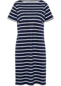 Damen Shirtkleid mit U-Boot-Ausschnitt marine-weiß-gestreift Größe 52
