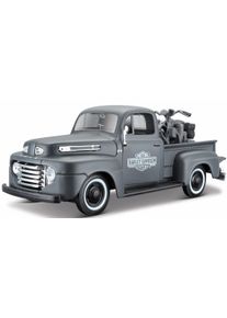 Maisto Sammlerauto »Ford F1 ́48« 1:24 inklusive Harley-Davidson WLA Flathead in grau