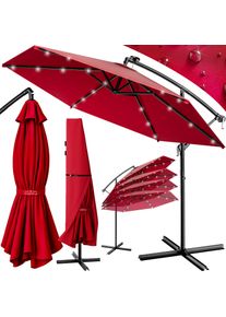 Kingsleeve Zweefparasol met LED Rood Haïti Ø300cm UV-bescherming 80+