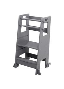 Jimmylee Lernturm , Grau , Holz, Holzwerkstoff , Kautschukholz , massiv , 47x91x56 cm , Babym&ouml;bel & Kinderm&ouml;bel, Babyzimmer, Hochst&uuml;hle, Lernt&uuml;rme