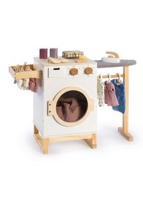 Musterkind Kinderwaschmaschine, Naturfarben, Wei&szlig;, Holz, Holzwerkstoff, 35x55x85 cm, EN 71, CE, Spielzeug, Holzspielzeug