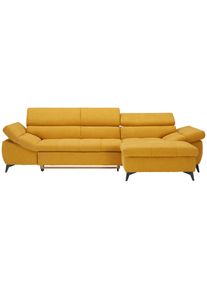 Stylife Ecksofa , Gelb , Textil , Uni , Ottomane rechts, L-Form , 297x171 cm , Bettkasten erh&auml;ltlich, Stoffauswahl, seitenverkehrt erh&auml;ltlich, Bettfunktion erh&auml;ltlich, Hocker erh&auml;ltlich, R&uuml;ckenfutter , Wohnzimmer, Sofas & Couches, Wohnlandschaften, Ecksofas
