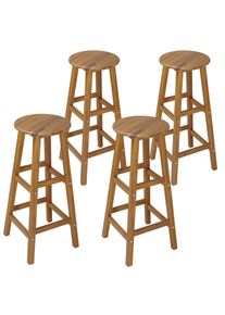Casaria Taburetes bar set de 4 madera acacia 76cm altura