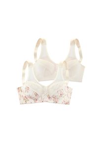Nuance, Entlastungs-BH Packung, 2 St&uuml;ck, mit modischen Netzeins&auml;tzen und Spitzendetails, creme-bedruckt + creme, Entlastungs-BH