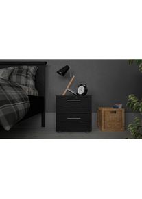 Inosign , Nachtkommode »Pepe, Nachttisch, Nachtschrank, Beistelltisch, « mit 2 Schubläden, Breite 40, Höhe 42 cm , Schwarz Holzmasserung