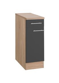 Optifit, Unterschrank &raquo;Kalmar&laquo;, Breite 30 cm, anthrazit, Eiche-hell s&auml;gerau -B/H/T: 30 cm x 85 cm x 60 cm, anthrazit