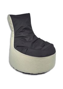 Kinzler, Sitzsack &raquo;BICO&laquo; 1 Stk. tlg. zweifarbig, mit R&uuml;ckenlehne, Outdoor geeignet, Kinderzimmer, anthrazit,natur, Polyester, B/H/T: 80 cm x 90 cm, 