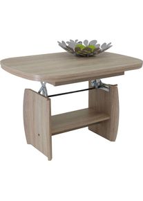 Stolkom , Couchtisch »Kirk« höhenverstellbar, Tisch mit Auszug , Sonoma Eiche Dekor + Sonoma Eiche Dekor + Sonoma Eiche Dekor