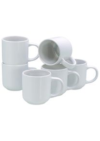 OTTO home , Becher &raquo;modernes 6-teiliges Kaffeebecher-Set Lykk&laquo; hohe Haltbarkeit, sp&uuml;lmaschinen- & mikrowellengeeignet, Reaktivglasur , wei&szlig;/ice