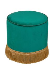 Home Affaire, Hocker 1 Stk. tlg., gr&uuml;n, Samtbezug 100% Polyester, B/H/T: 45 cm x 46 cm x 45 cm, gr&uuml;n